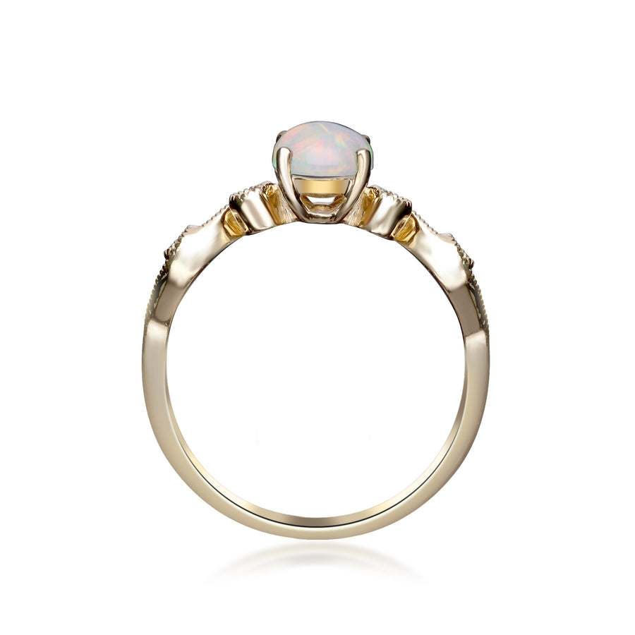 Rosa 14K Yellow Gold Oval-Cut Natural African Opal Ring