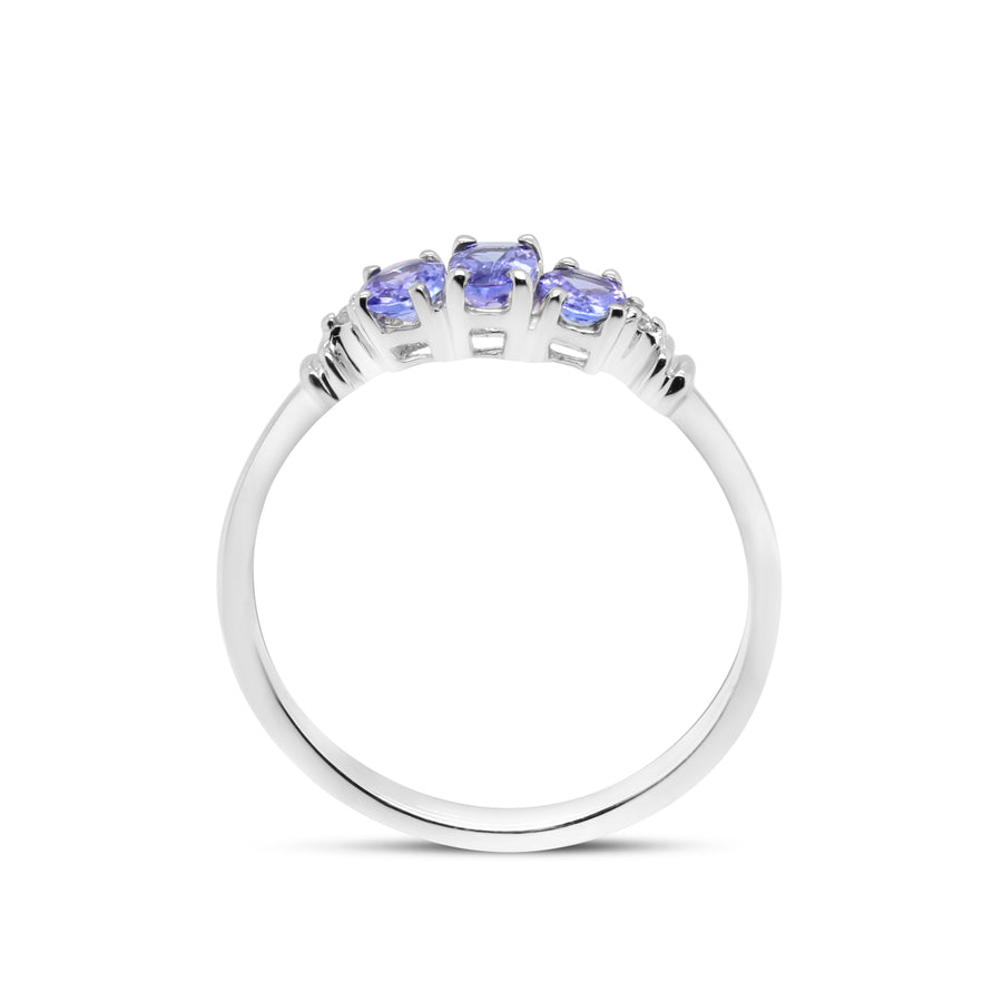 Freya 10K White Gold Oval-Cut Tanzanite Ring