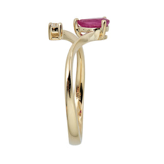 Chana 10K Yellow Gold Pear-Cut Mozambique Ruby Ring