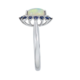 Vinty 10K White Gold Oval-Cut  Ethiopian Opal Ring