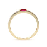 Brianna 10K Yellow Gold Emerald-Cut Mozambique Ruby Ring