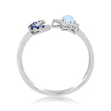Caroline 10K White Gold Round-Cut Opal Ring