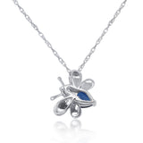 Piper 10K White Gold Pear-Cut Blue Sapphire Pendant