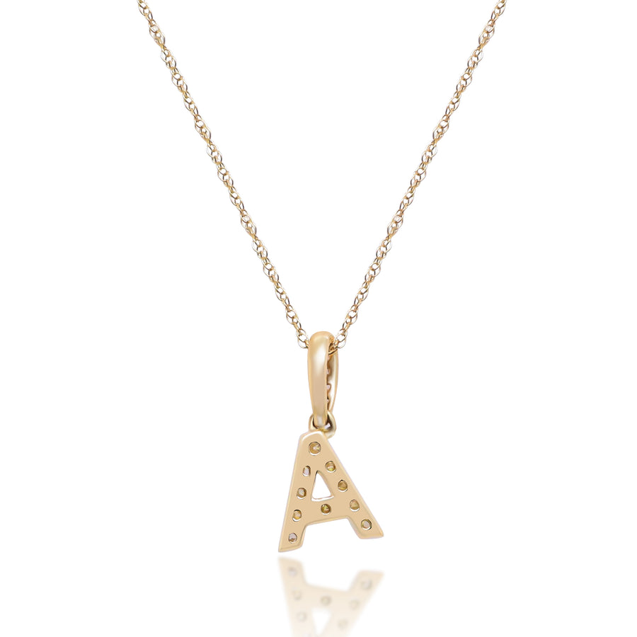 A Paisley 10K Yellow Gold Round-Cut White Diamond Pendant