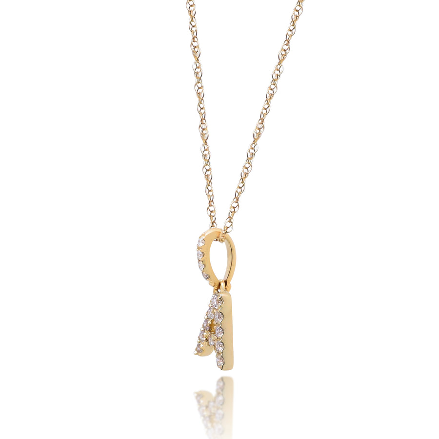 A Paisley 10K Yellow Gold Round-Cut White Diamond Pendant