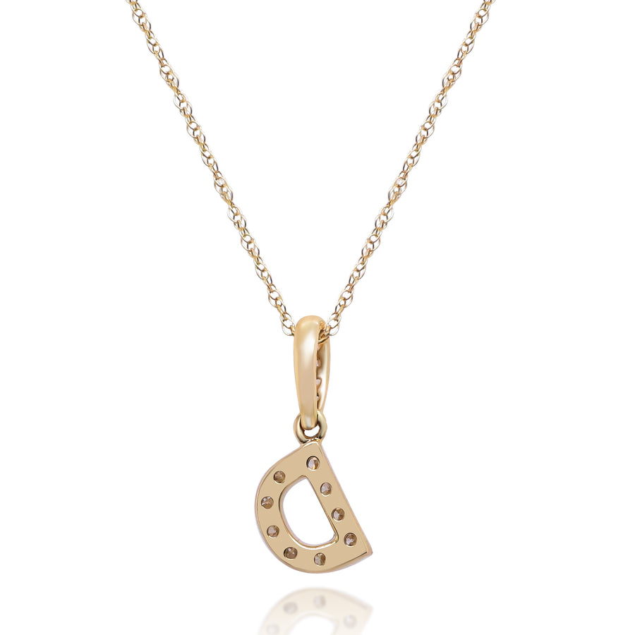 D Paisley 10K Yellow Gold Round-Cut White Diamond Pendant