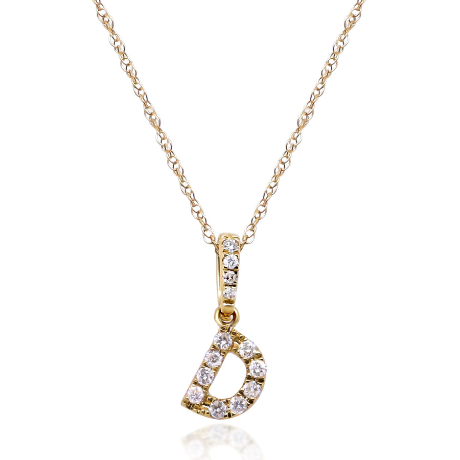 D Paisley 10K Yellow Gold Round-Cut White Diamond Pendant