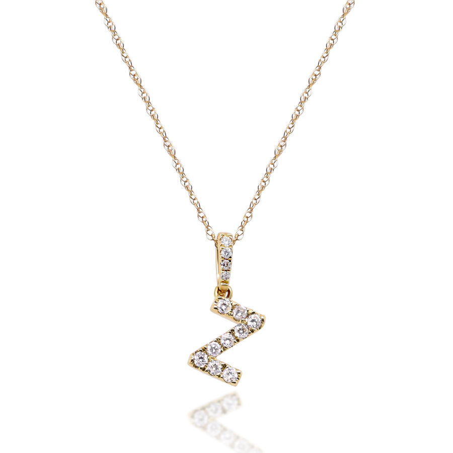 Z Paisley 10K Yellow Gold Round-Cut White Diamond Pendant