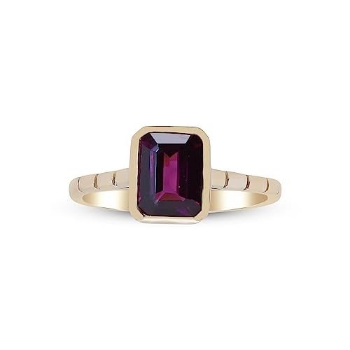 Ainoi 14K Yellow Gold Emerald-Cut Madagascar Rhodolite Ring