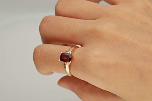 Ryleigh 10K Rose Gold Cushion-Cut Pink Garnet Ring