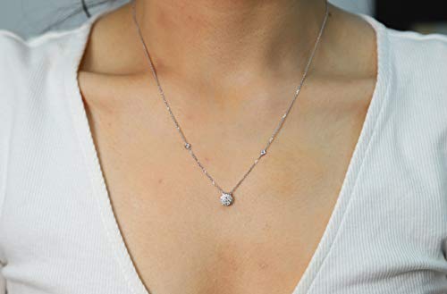 Camila 14K White Gold Round-Cut White Diamond Necklace