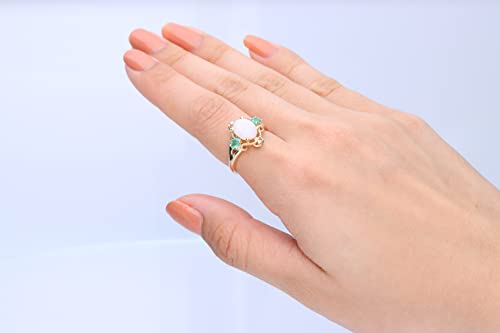 Aleah 14K Yellow Gold Oval-Cut Natural African Opal Ring