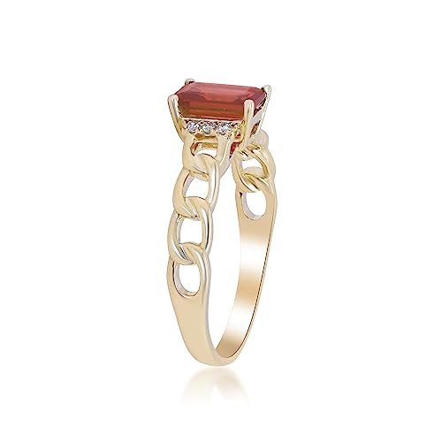 Abby 14K Yellow Gold Emerald-Cut Mexican Fire Opal Ring