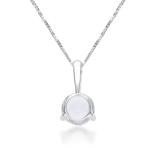 Aubrey 10K White Gold Round-Cut White Topaz Pendant