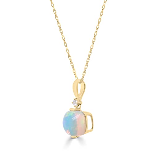 Eleanor 10K Yellow Gold Cushion-Cut Opal Pendant