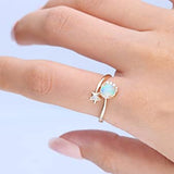 Luna 14K Yellow Gold Round-Cut Natural African Opal Ring