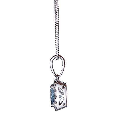 Saylor 10K White Gold Cushion-Cut Brazilian Aquamarine Pendant