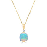 Eleanor 10K Yellow Gold Cushion-Cut Opal Pendant
