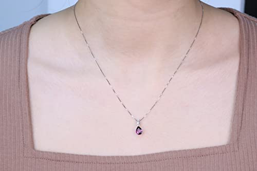 Emmie 10K White Gold Pear-cut Madagascar Rhodolite Pendant