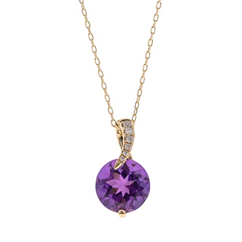 Flora 14K Yellow Gold Round-Cut Brazilian Amethyst Pendant