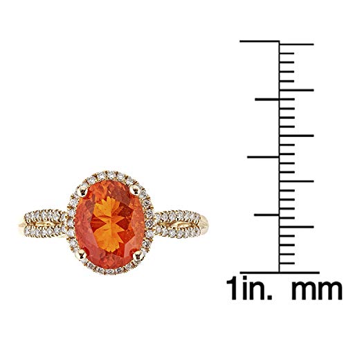 Alexa 14K Yellow Gold Oval-Cut Mexican Fire Opal Ring