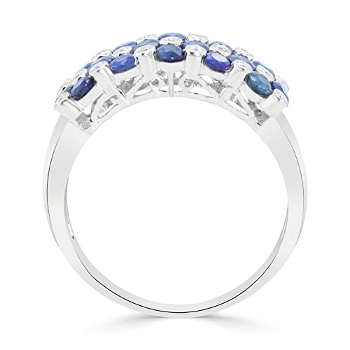 Arlette 10K White Gold Round-Cut Ceylon Blue Sapphire Ring