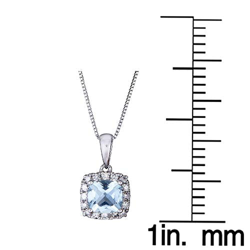 Saylor 10K White Gold Cushion-Cut Brazilian Aquamarine Pendant