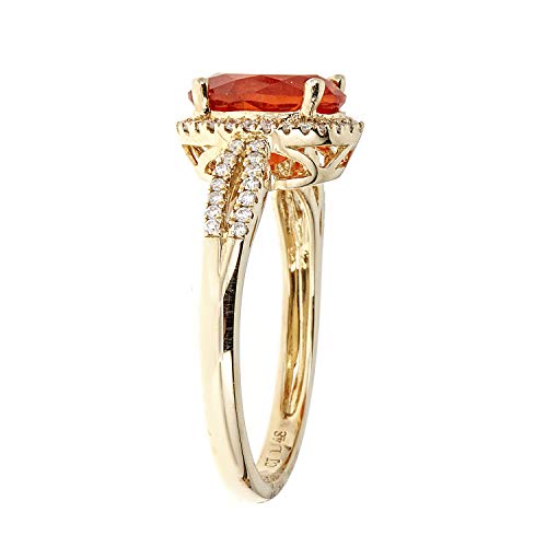 Alexa 14K Yellow Gold Oval-Cut Mexican Fire Opal Ring