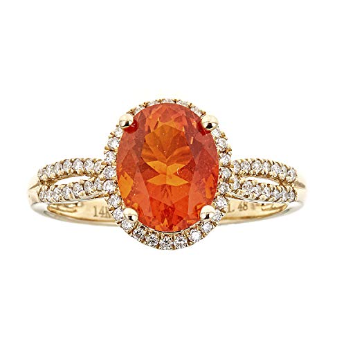 Alexa 14K Yellow Gold Oval-Cut Mexican Fire Opal Ring