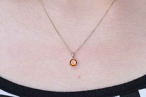 Astrid 10K Yellow Gold Round-Cut Brazilian Citrine Pendant