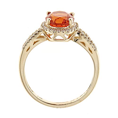 Alexa 14K Yellow Gold Oval-Cut Mexican Fire Opal Ring