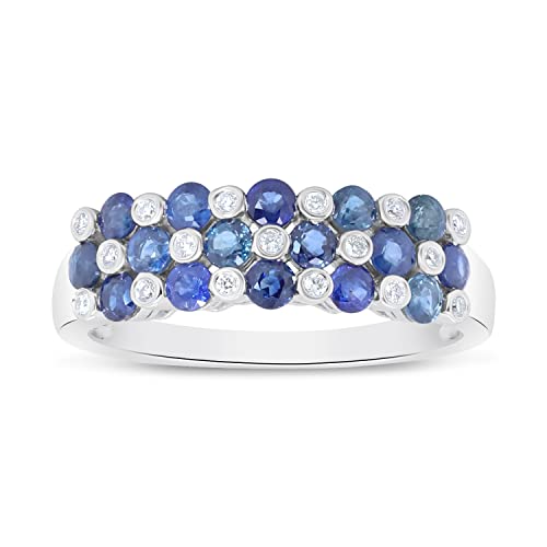 Arlette 10K White Gold Round-Cut Ceylon Blue Sapphire Ring