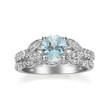 Hailee 14K White Gold Round-Cut Brazilian Aquamarine Ring