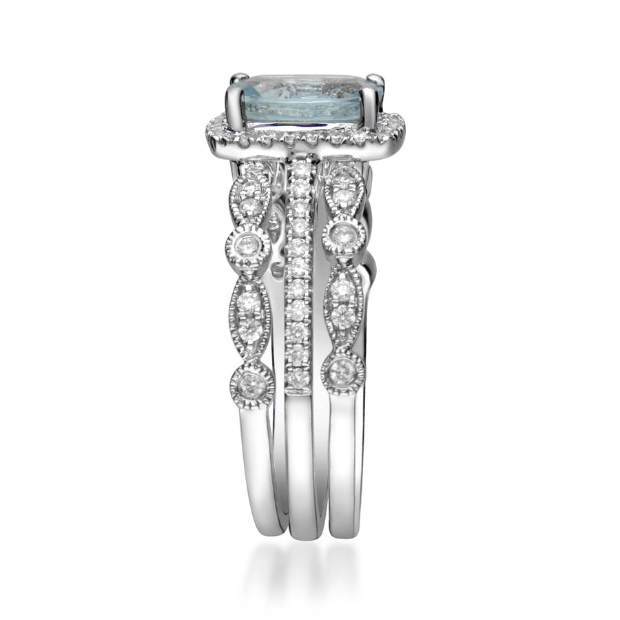 Melanie 14K White Gold Cushion-Cut Aquamarine Ring