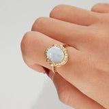 Azalea 14K Yellow Gold Oval-Cut Opal Ring
