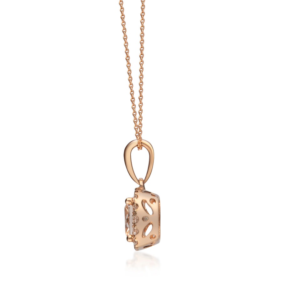 Emma 10K Rose Gold Cushion-Cut Madagascar Morganite Pendant