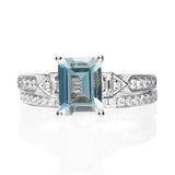 Gwen 14K White Gold Emerald-Cut Brazilian Aquamarine Ring