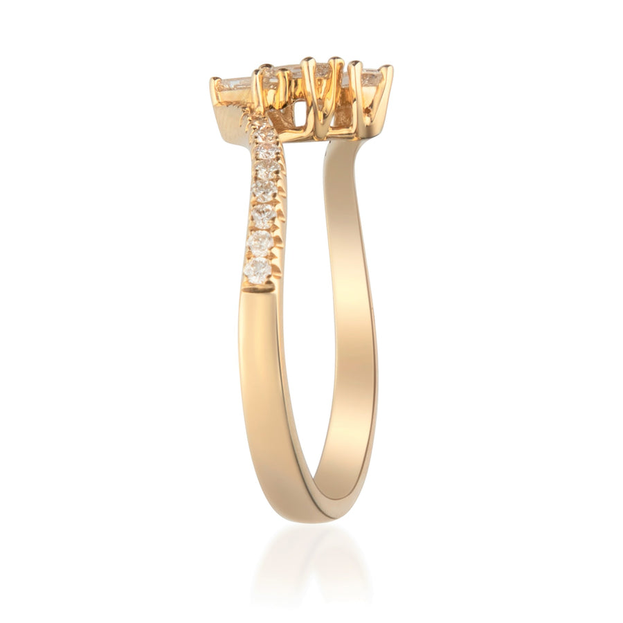 Natalie 14K Yellow Gold Baguette-Cut White Diamond Ring