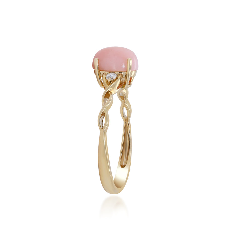 Gabriella 14K Yellow Gold Oval-Cut Pink Opal Ring