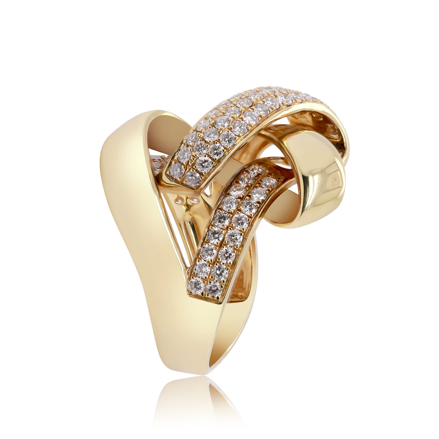 Juniper 18K Yellow Gold Round-Cut White Diamond Ring