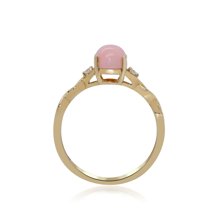 Gabriella 14K Yellow Gold Oval-Cut Pink Opal Ring