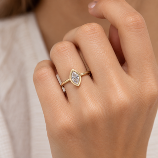 Ruth 14K Yellow Gold Marquise-Cut LAB Grown Diamond Rings