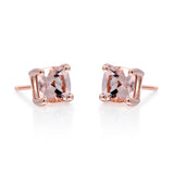 Elsa 14K Rose Gold Cushion-Cut Madagascar Morganite Earring