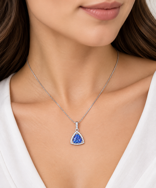 Madelyn 10K White Gold Trillion-Cut Tanzanite Pendant