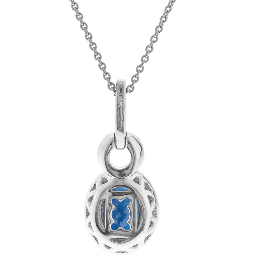 Cora 14K White Gold Oval-Cut Ceylon Blue Sapphire Pendant