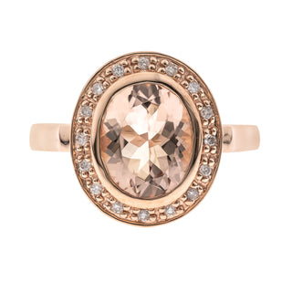 Jaliyah 10K Rose Gold Oval-Cut Madagascar Morganite Ring