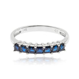 Madelyn 14K White Gold Square-Cut Blue Sapphire Ring