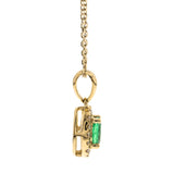 Abigail 10K Yellow Gold Oval-Cut Natural Zambian Emerald Pendant
