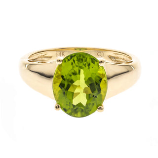 Mia 14K Yellow Gold Oval-Cut Manchurian Peridot Ring