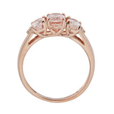 Thalia 10K Rose Gold Oval-Cut Madagascar Morganite Ring